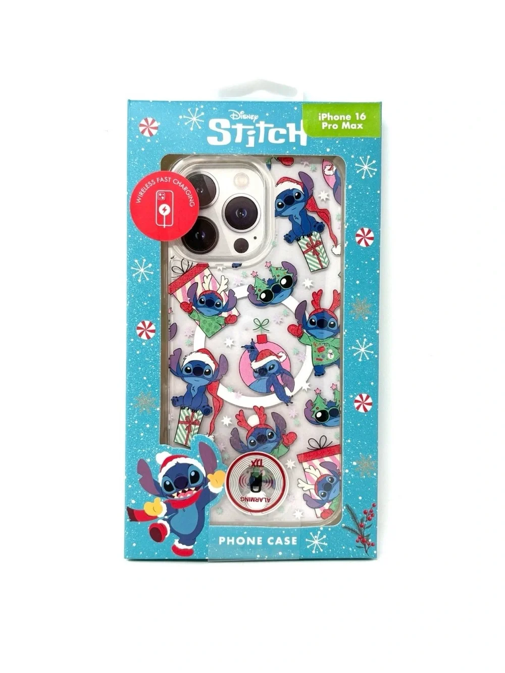 Disney Stitch Christmas iPhone 16 Pro Max Case Skinny Glitter Holiday